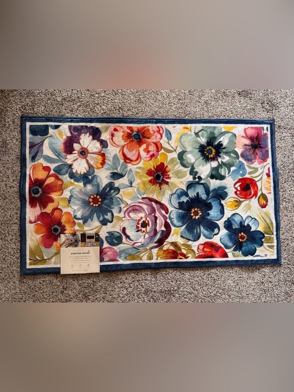 NWT KIRKTON HOUSE Washable Kitchen Mat - Green Floral